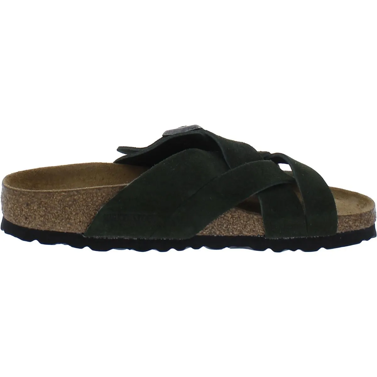 Lugano Womens Suede Criss-Cross Slide Sandals