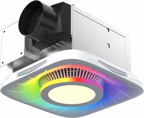 Lumary Smart WiFi Bathroom Exhaust Fan with Light, RGBAI Bathroom Fan with 1000LM CCT Dimmable LED, Exhaust Fans with APP & Voice Control, 42 Scene Modes & Remote, 110 CFM Ventilation, Easy Install App-controlled remote fan for convenience