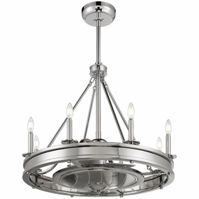 Lyon 8-Light Fan D'Lier ceiling fans with integrated LED lighting