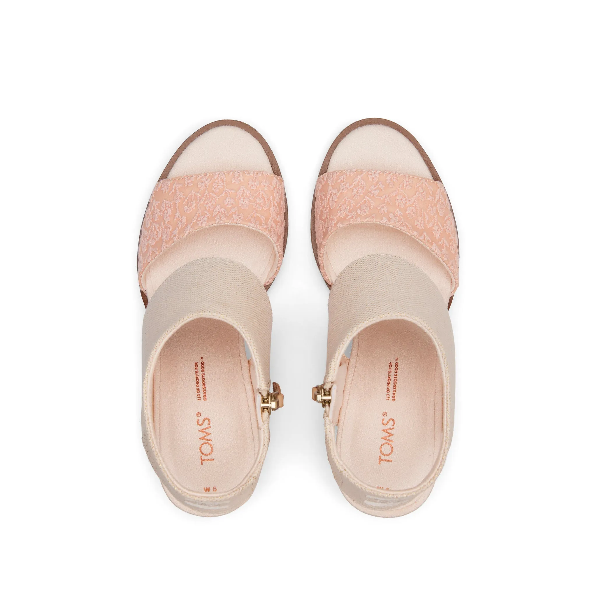 Majorca Metallic Dusty Peach Floral Sandal