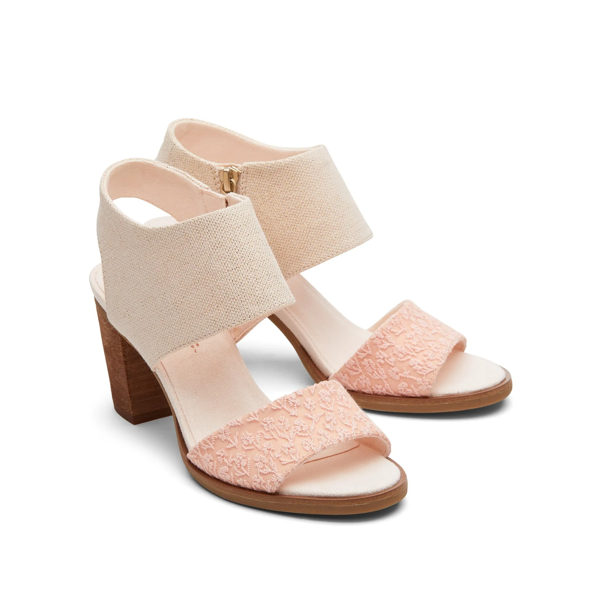 Majorca Metallic Dusty Peach Floral Sandal