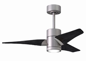 Matthews Fan Company Super Janet 42" Indoor/Outdoor DC LED Ceiling Fan with Remote and Wall Control quiet indoor fans for bedrooms and offices