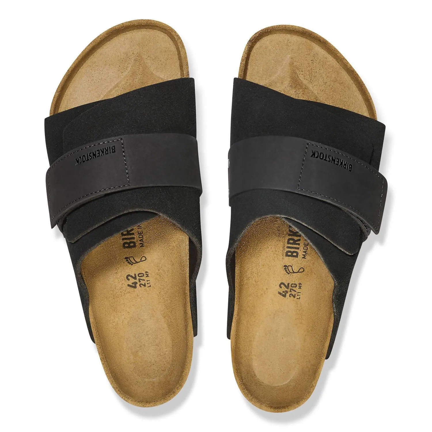 Men's Kyoto Nubuck Suede Leather Slide In Black