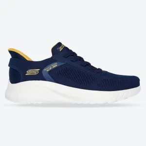 Men's Wide Fit Skechers 118312 Slip-ins Bobs Sport Squad Chaos Solid Step Trainers