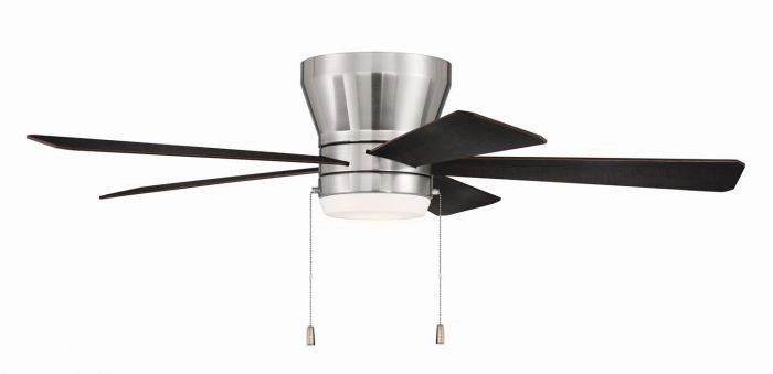 Merit 52"Ceiling Fan Brushed Polished Nickel space-saving huggers with modern style