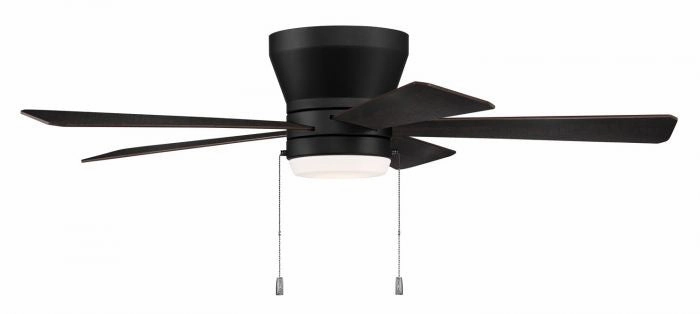 Merit 52"Ceiling Fan Flat Black space-saving huggers with modern style