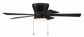 Merit 52"Ceiling Fan Flat Black space-saving huggers with modern style