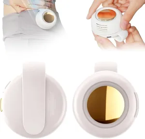 Mini Clip on Fan for Shirt & Waist, Bladeless Mini Fan for Shirt or Neck, Rechargeable Silent Hands-Free Fans, Wearable Waist Clip Fans for Outdoor, Hiking, Camping, Jobsite (White) 360-degree rotating fan for home use