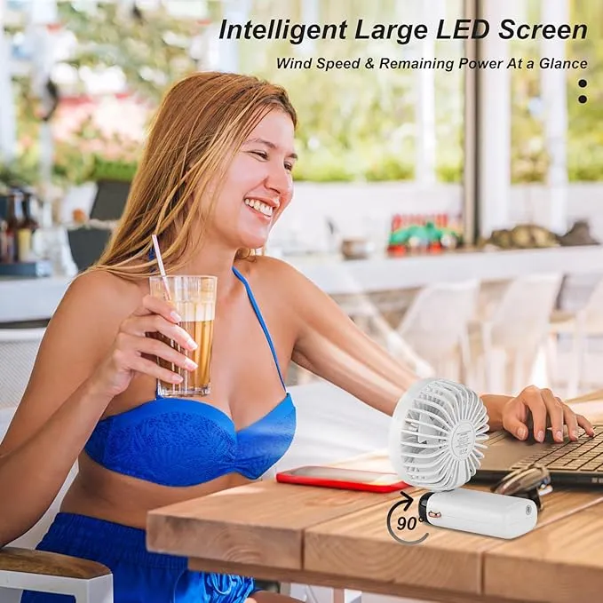 Mini Handheld Fan   LED  All-in-One Cooling