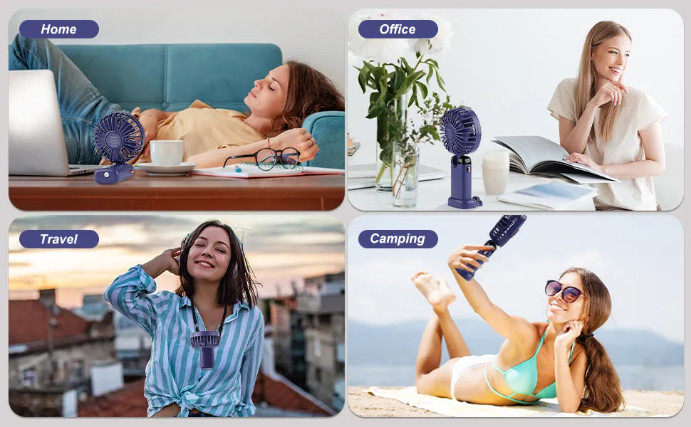 Mini Handheld Fan   LED  All-in-One Cooling
