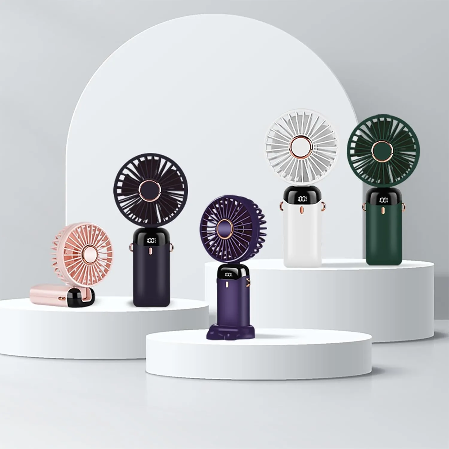 Mini Handheld Fan   LED  All-in-One Cooling