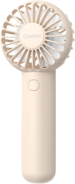 Mini Handheld Fan, Small Cute Design, 3 Powerful Speeds, USB Rechargeable Battery Operated, Personal Portable Fan with Base & Lanyard, for Eyelash Makeup Travel Beach Office Desk, Beige Mini handheld fan for personal cooling