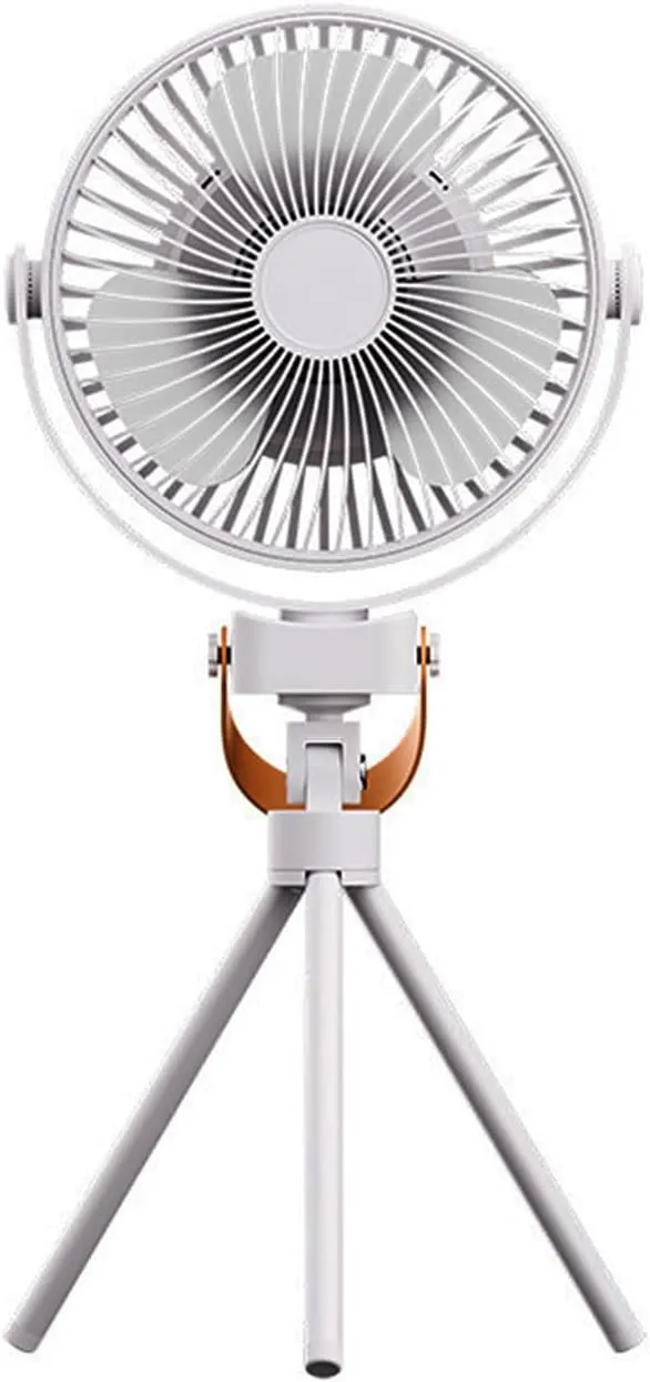 Mini Portable Camping FanBattery Operated Small Powerful USB Desk FanRechargeable fan with LED light and dual charging ports360 Rotate Personal Cooling Fan for Home Office Stroller (White) 360-degree rotating fan for home use