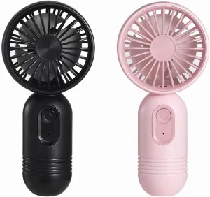 Mini Portable Fan 2 Pack, Cute Handheld Fan Battery Operated Lightweight Small Personal Fan with 3 Speeds and USB Rechargeable Eyelash Fan for Stylish Girl Kids Women Men Office Outdoor Travel Camping Neck fan for hands-free comfort