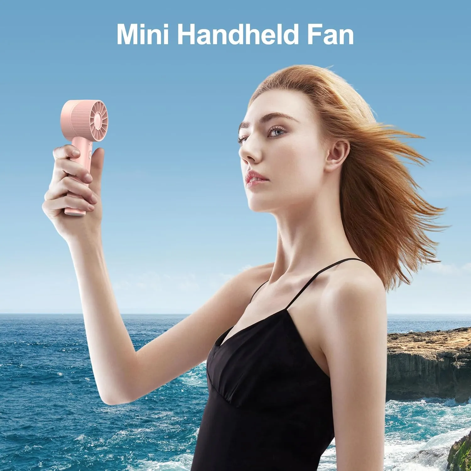 Mini Portable Fan, 3 Adjustable Speeds for Handheld Fan, 2600mAh Battert Capacity with 3-16H Usage Time and Newly Upgraded Motor, Best Gifts for men and Women (Pink)
