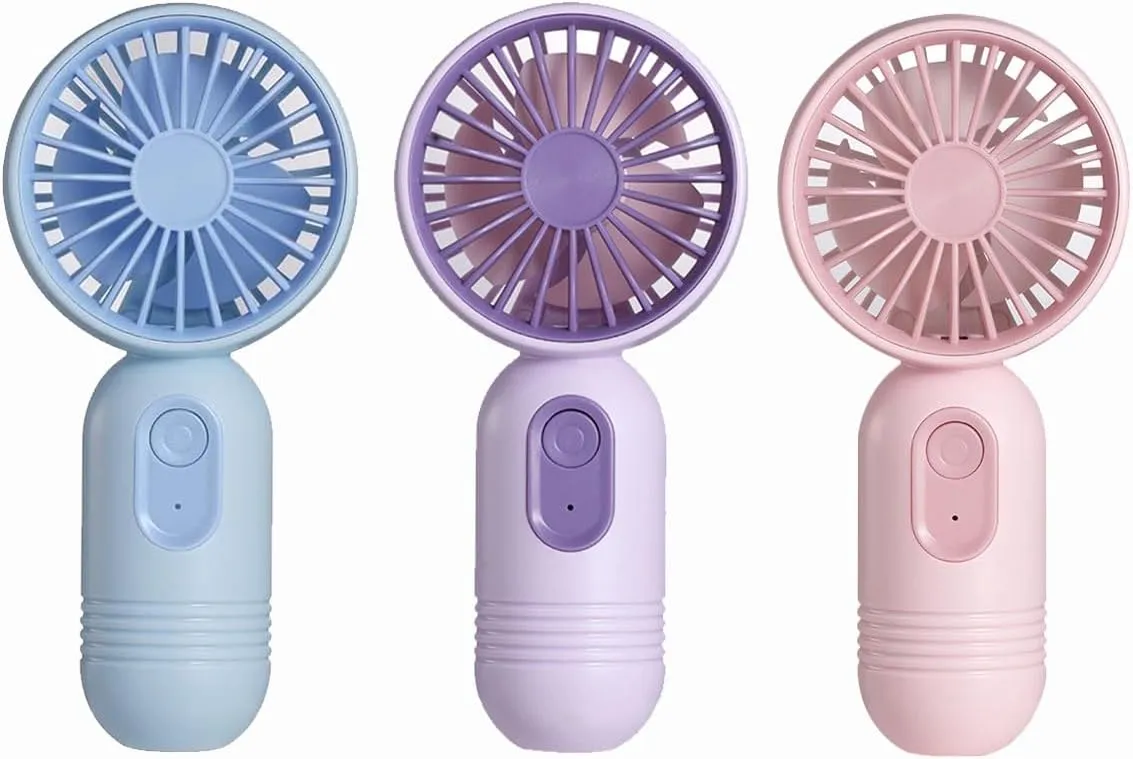 Mini Portable Fan 3 Pack, Cute Handheld Battery Operated Lightweight Small Personal Fan with 3 Speeds and USB Rechargeable Eyelash Fans for Stylish Girl Kids Women Men Office Outdoor Travel Camping Neck fan for hands-free comfort