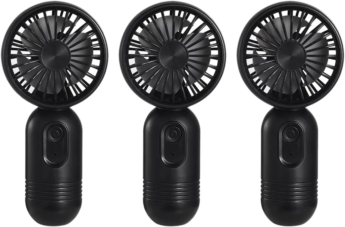 Mini Portable Fan 3 Pack, Cute Handheld Battery Operated Lightweight Small Personal Fans with 3 Speeds and USB Rechargeable Eyelash Fan for Stylish Girl Kids Women Men Office Outdoor Travel Camping Mini handheld fan for personal cooling