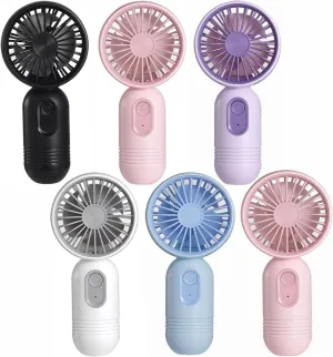Mini Portable Fan 6 Pack, Cute Handheld Fan Battery Operated Lightweight Small Personal Fan with 3 Speeds and USB Rechargeable Eyelash Fan for Stylish Girl Kids Women Men Office Outdoor Travel Camping Mini handheld fan for personal cooling