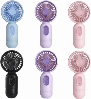 Mini Portable Fan 6 Pack, Cute Handheld Fan Battery Operated Lightweight Small Personal Fans with 3 Speeds and USB Rechargeable Eyelash Fans for Women Men Office Outdoor Travel Camping Neck fan for hands-free comfort