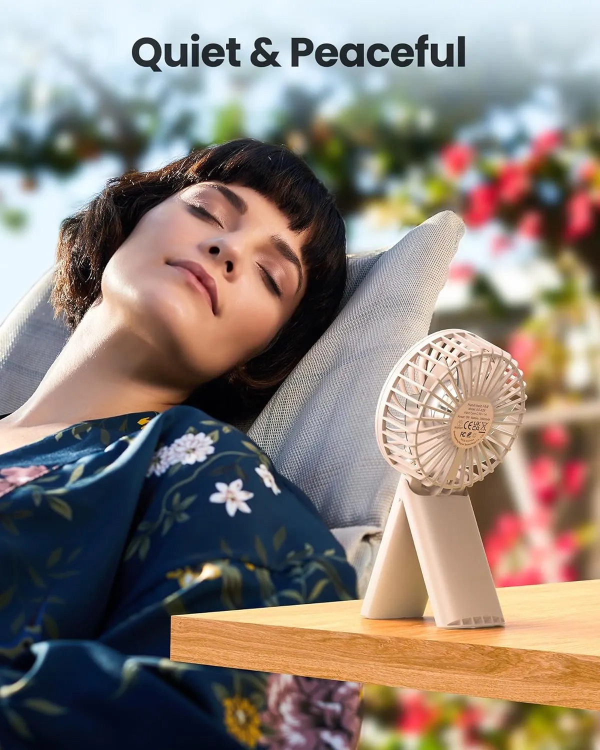 Mini Portable Folding Handheld Fans USB Rechargeable Personal Fan Neck Desktop 4-speed 3-in-1 Silent Handheld small Fan 6-15 hours battery life Suitable for summer travel Camping Outdoor Kids Gift