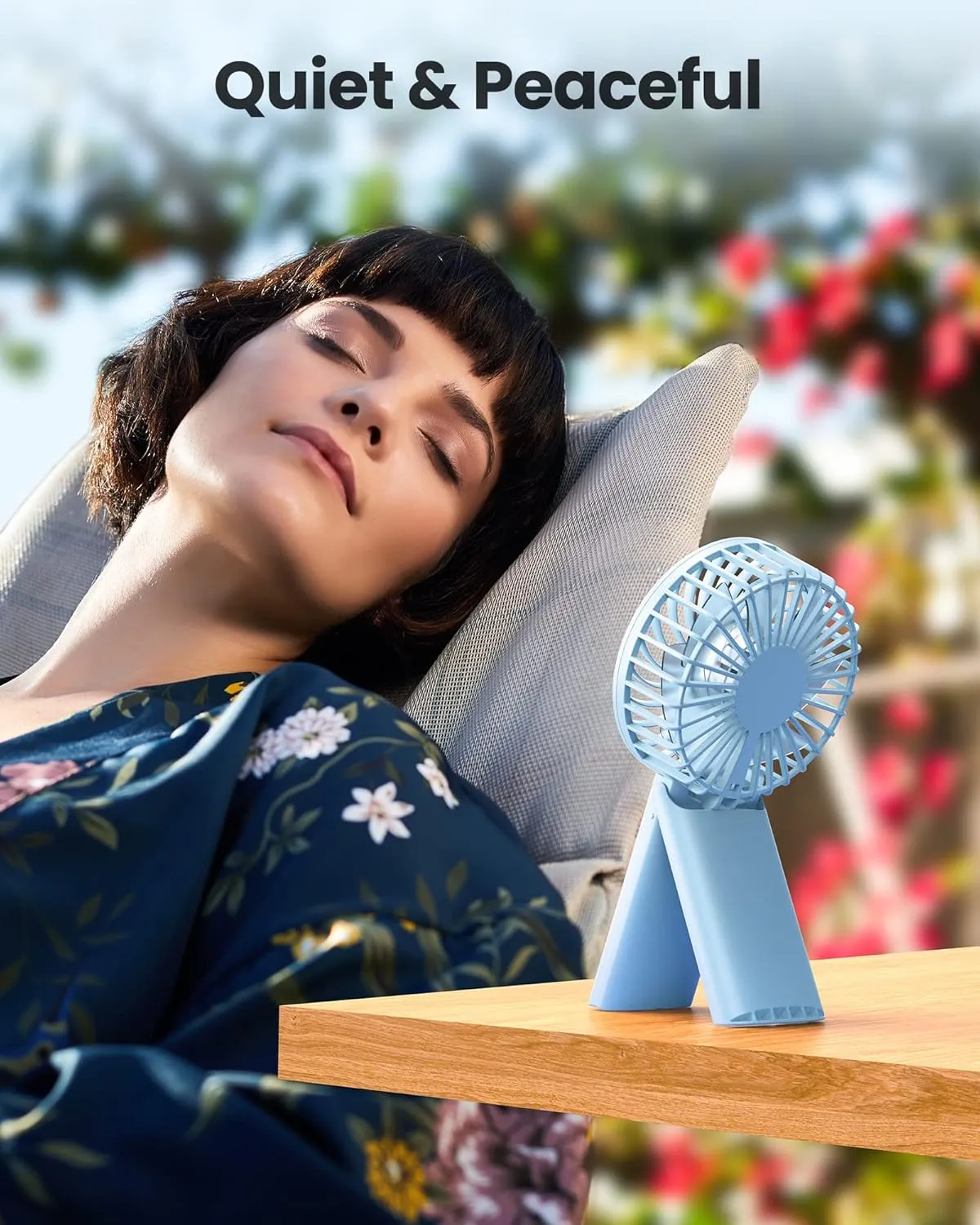 Mini Portable Folding Handheld Fans USB Rechargeable Personal Fan Neck Desktop 4-speed 3-in-1 Silent Handheld small Fan 6-15 hours battery life Suitable for summer travel Camping Outdoor Kids Gift
