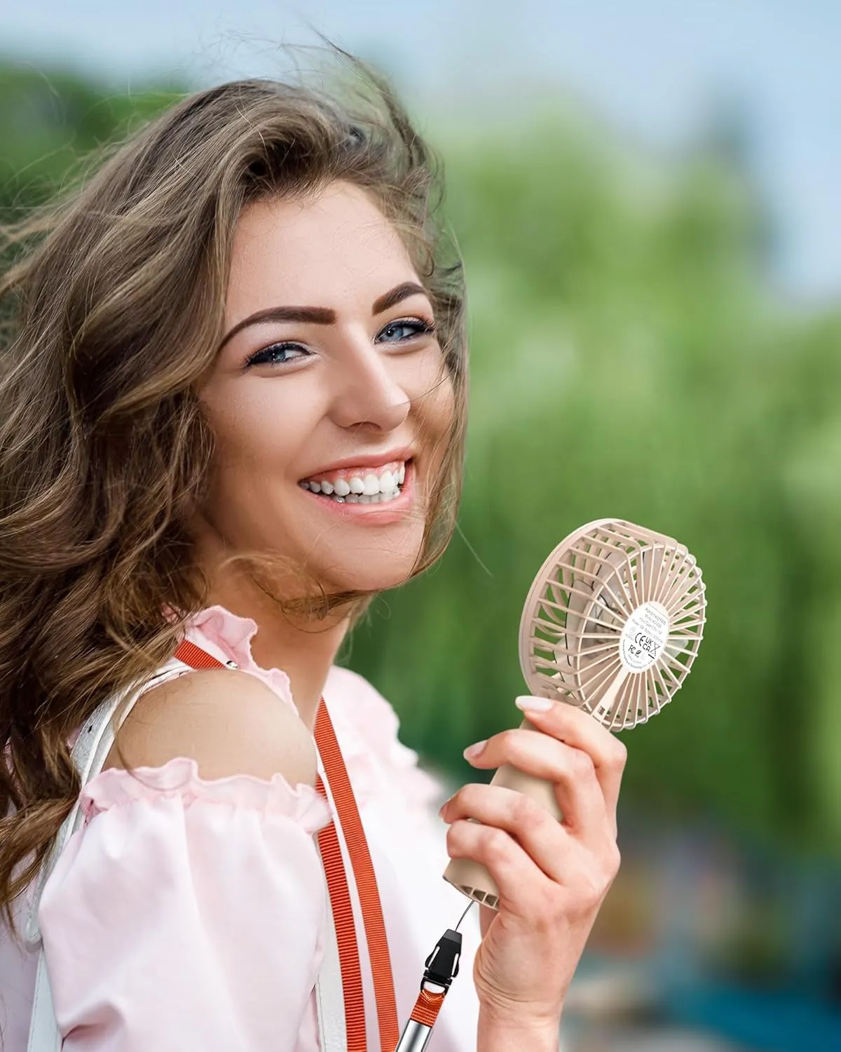 Mini Portable Folding Handheld Fans USB Rechargeable Personal Fan Neck Desktop 4-speed 3-in-1 Silent Handheld small Fan 6-15 hours battery life Suitable for summer travel Camping Outdoor Kids Gift