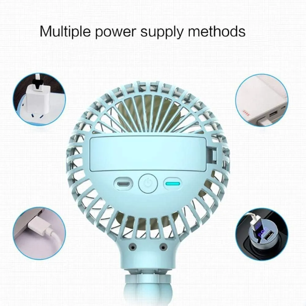 Mini Portable Hanging Octopus Shape Stand Adjustable Handheld USB Charging Fan Cooler-Blue