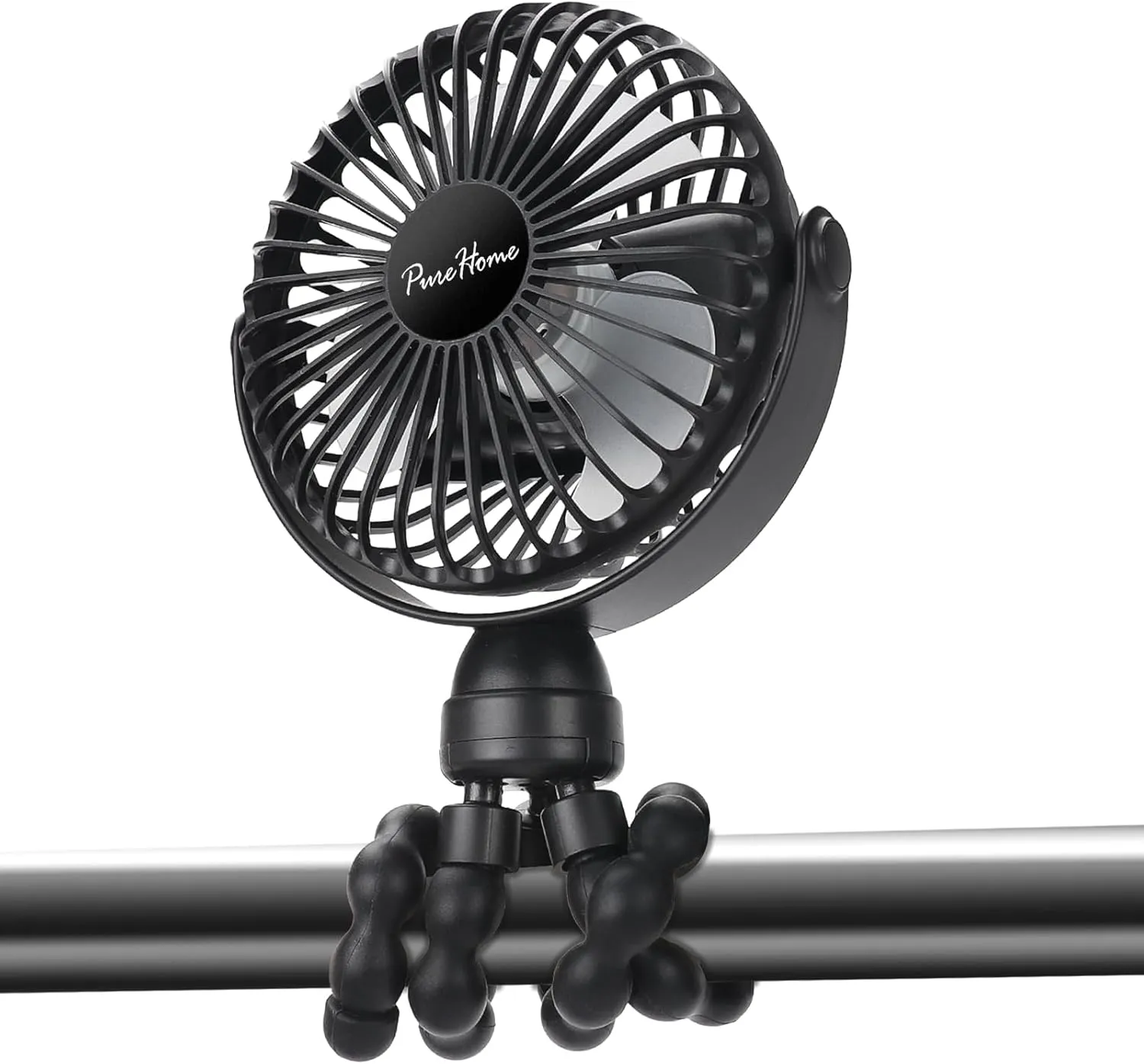 Mini Portable Stroller Fan Battery Operated and USB Rechargeable,360Rotation Ultra Quiet Personal fan for office, bedroom or chilling outside 360-degree rotating fan for home use