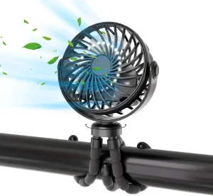 Mini Portable Stroller Fan, Battery Powered Clip On, Detachable 3 Speed 360 Rotating Flexible Handheld Tripod Fan for Car Seat Crib Treadmill Travel, Black 360-degree rotating fan for home use