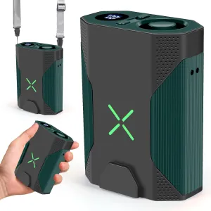 Mini Portable Waist Fan - 1-100 Speeds 36000RPM Strong Airflow, 4500mAh Battery Powered, Max 16H Cooling, Mini Waist/Neck/Handheld Fan for Outdoor Jobsite Camping Travel (Green) Waist-mounted portable fan for outdoor use