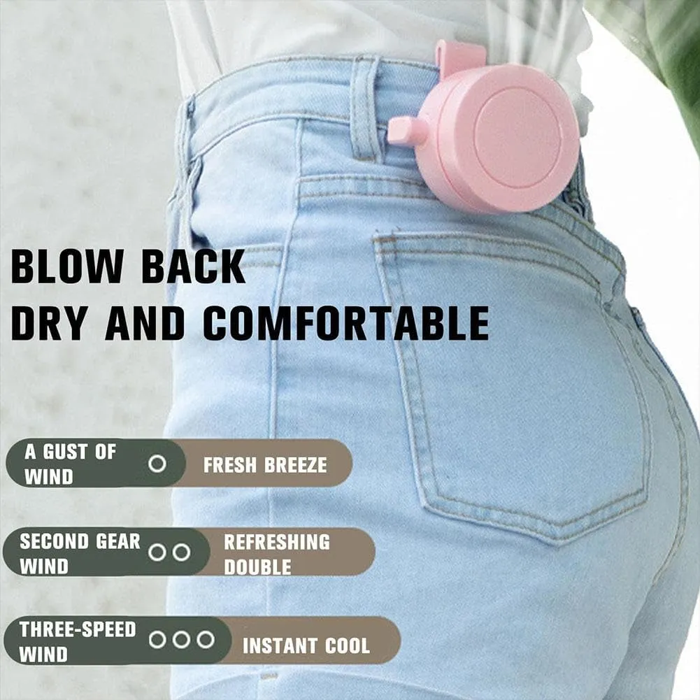 Mini Waist Clip Fan, 2025 New Portable Fan, 360 Degree Clip On Air Cooler, USB or Battery Operated Hands-Free Personal Fan 3 Speeds Bladeless Neck Fan Wearable for Outdoor Camping Travel Farm Hiking