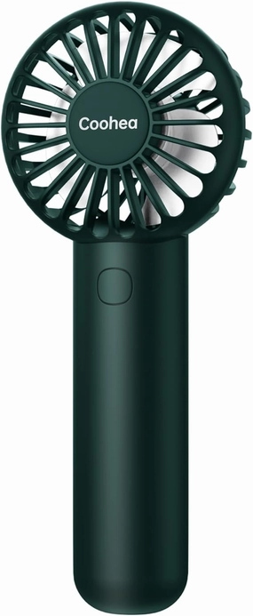 Mini Handheld Fan, Small Cute Design, 3 Powerful Speeds, USB Rechargeable Battery Operated, Personal Portable Fan with Base & Lanyard, for Eyelash Makeup Travel Beach Office Desk, Dark Green Mini handheld fan for personal cooling