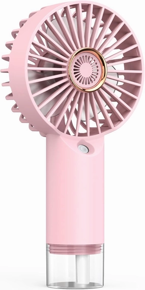 Mini Handheld Misting Fan, Small and Powerful, 3 Speed Portable Fan Lightweight USB-C Rechargeable Spray Water Mist for Makeup Stylish Girl Women Travel Indoor Outdoor Pink (Pink) Mini handheld fan for personal cooling