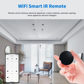 Mini IR Universal Remote Control,2.4GWiFi Control Hub for Smart Appliances via Voice and Smart Life/Tuya App,Compatible with Alexa and Google Assistant Voice assistant compatible fan with Alexa and Google
