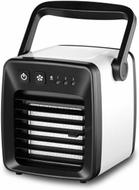 Mini Portable Air Conditioning Fan, Three-speed Small Silent Desktop Fan, Evaporative Cooling Humidifier, Usb Powered Air Circulator, 350ml Aromatherapy Humidification Fan (Black) Desktop fan with humidification feature