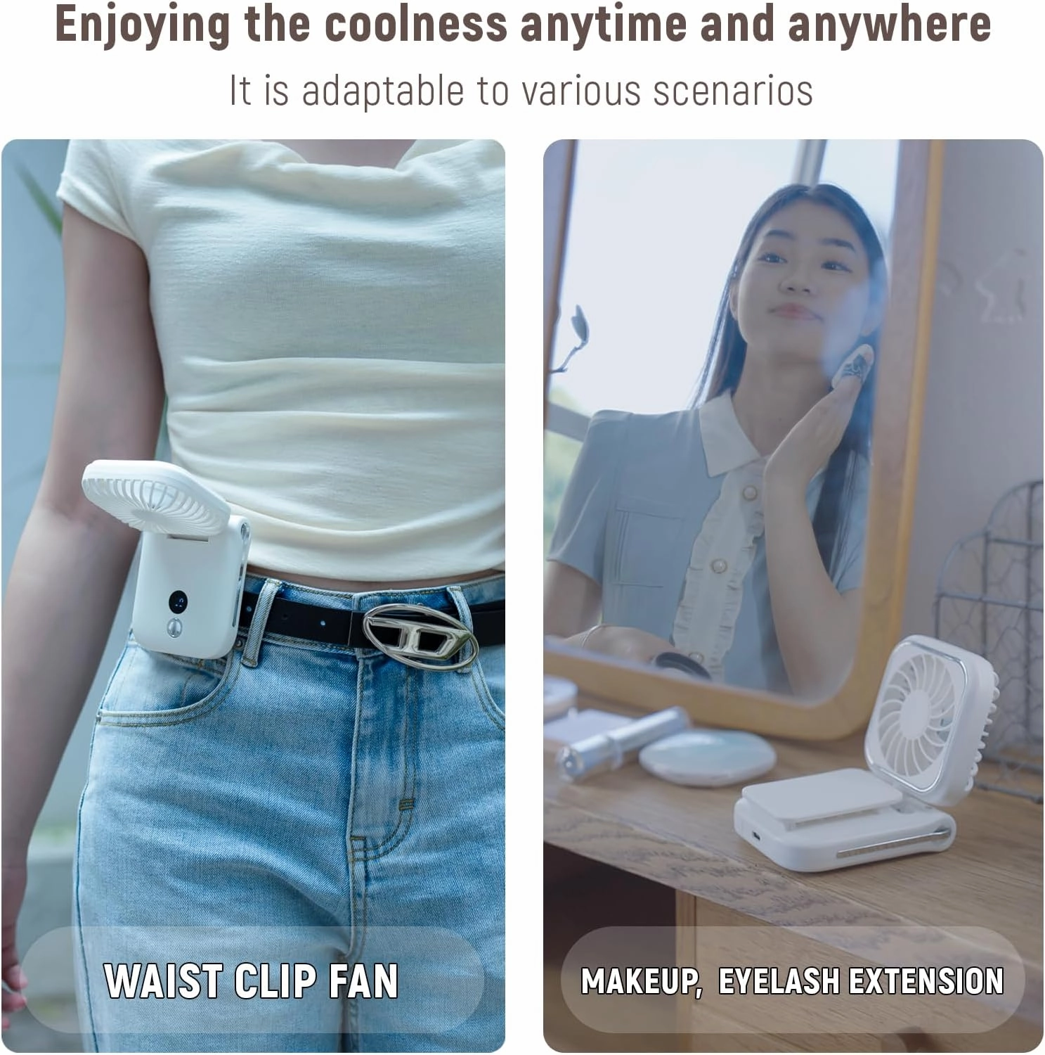 Mini Portable Handheld Clip On Rechargeable Personal Hand Fan with LED Display, Pocket Battery Operated 100 Speeds Adjustable Small Fan for Travel/Outdoor/Concerts/Lash/Makeup/Gift (pink)