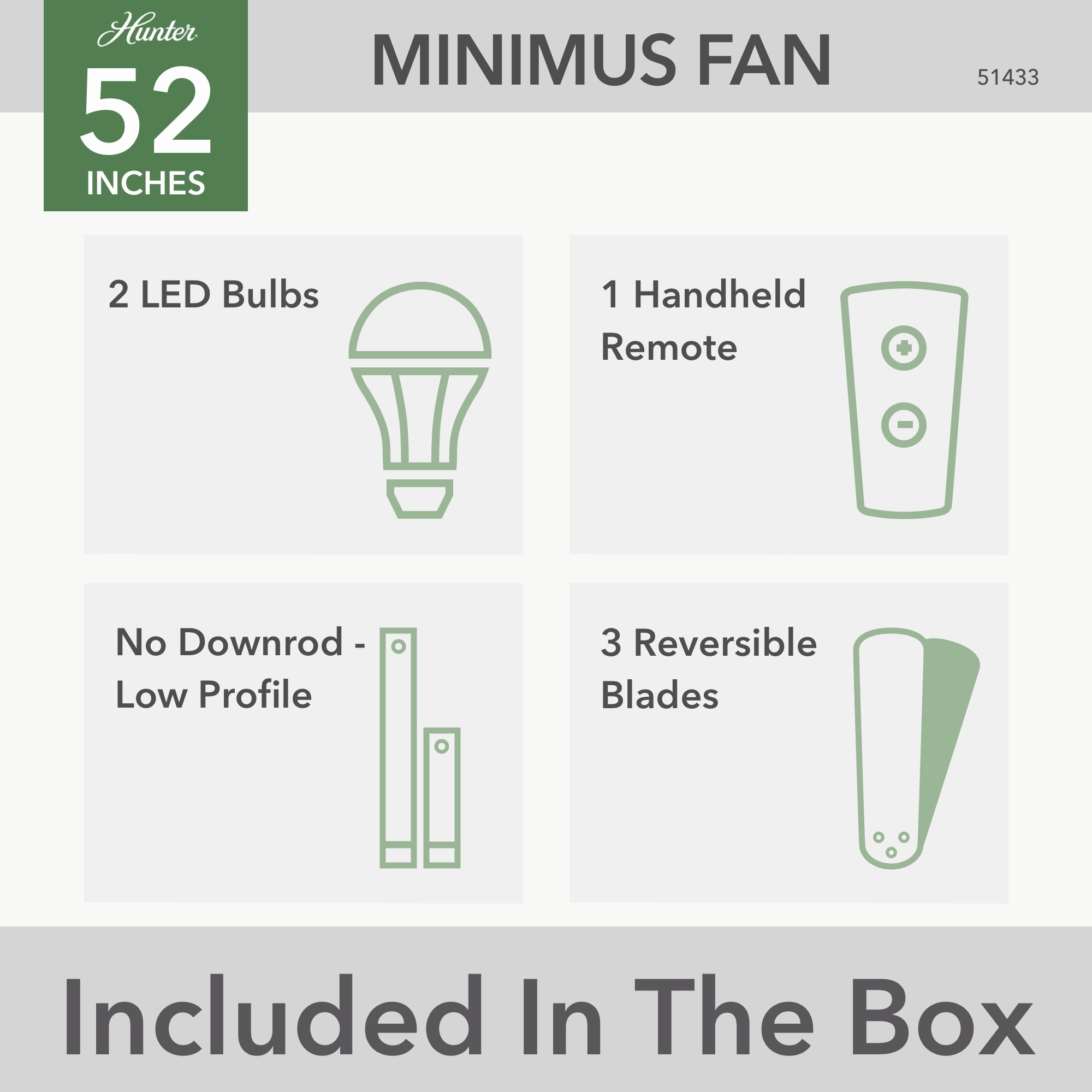 Minimus 52"Ceiling Fan Fresh White