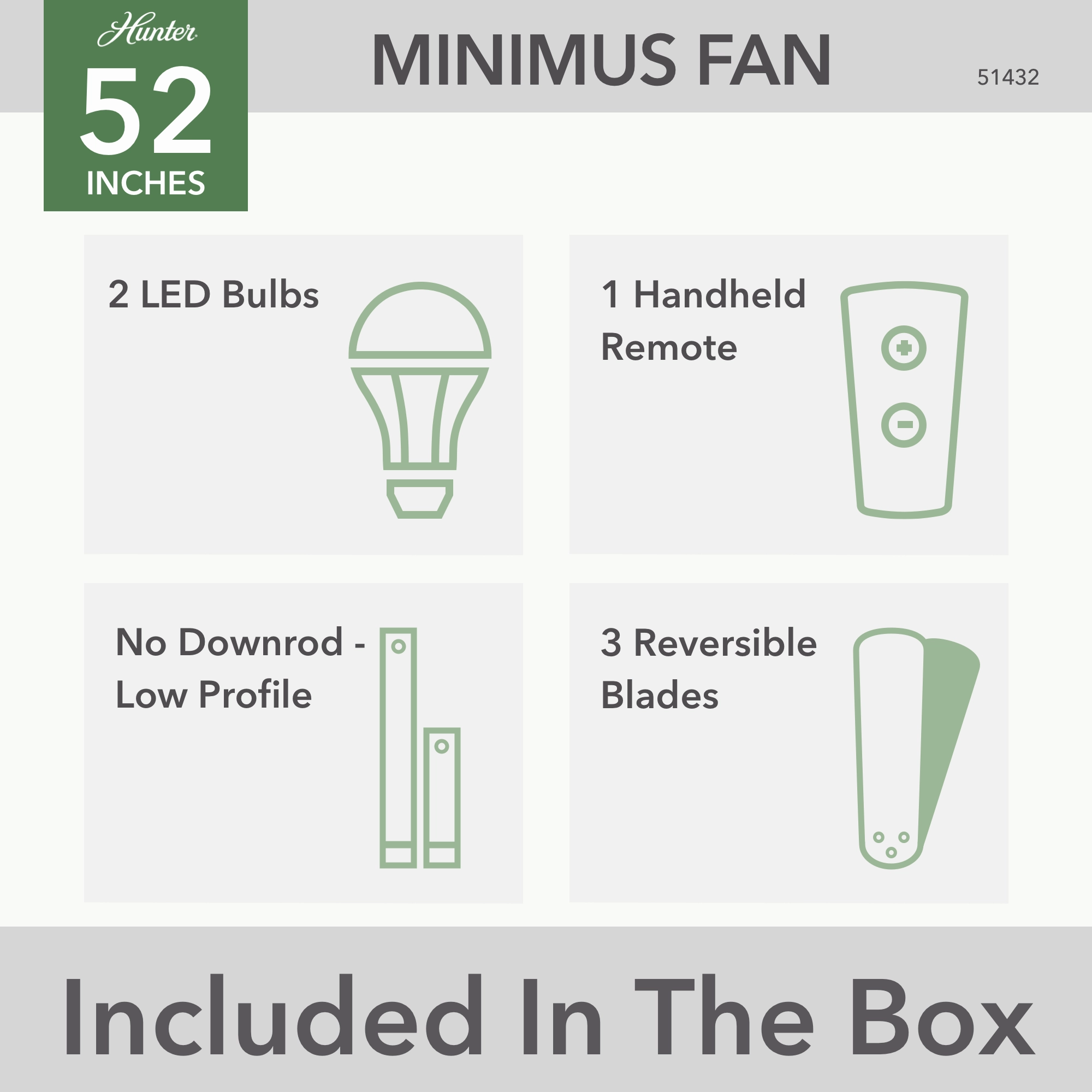 Minimus 52"Ceiling Fan Matte Black