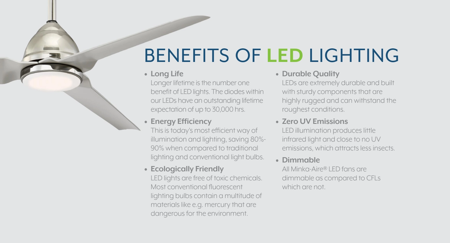 Minka Aire Concept I LED Ceiling Fan with 14W LED and handheld Remote Control