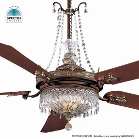 Minka Aire Crystal Set for the Christafano in Belcaro Walnut Energy-efficient ceiling fan with remote