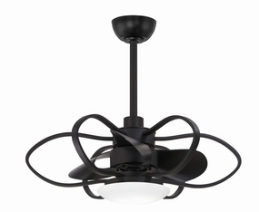 Minka Aire Gordon 29" Fandelier in Coal with Dimmable LED light and Remote Control chandelier ceiling fans for elegant decor