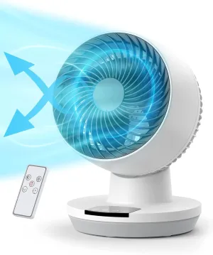 Mirdred Air Circulator Fan, 11 Inch Oscillating Table Fan with LED Display, 70ft Powerful Airflow, 120 Adjustable Tilt, 8H Timer, 3 Speeds, Quiet Desk Fan for Living Room, Office, Home Desktop fan with humidification feature