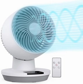 Mirdred Air Circulator Fan, 11 Inch Oscillating Table Fan with LED Display, 70ft Powerful Airflow, 120 Adjustable Tilt, 8H Timer, 3 Speeds, Quiet Desk Fan for Living Room, Office, Home Desktop fan with humidification feature