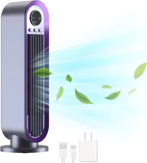 Misby Desk Fans Small Quiet for Saving Space, 13 Inch Office Fan with 3-Speed Adjustment, 90 Oscillation Bladeless Table Fan, Small Desktop Fan for Bedroom, Office, Living Room (Grey) USB desktop fan for workspace