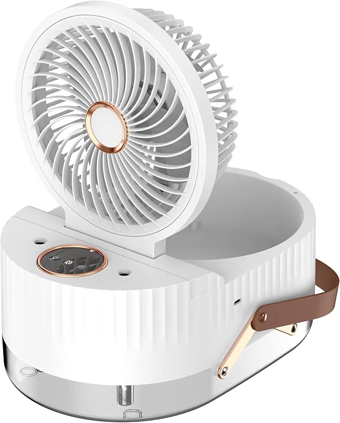Misting Fan Hydrates and Moisturizes, Desk Fan with Battery Operated, 3 Wind Speeds, Portable Fan for Cooling Home Dorm Office Bedroom Bathroom Kitchen (White) Desktop fan with humidification feature
