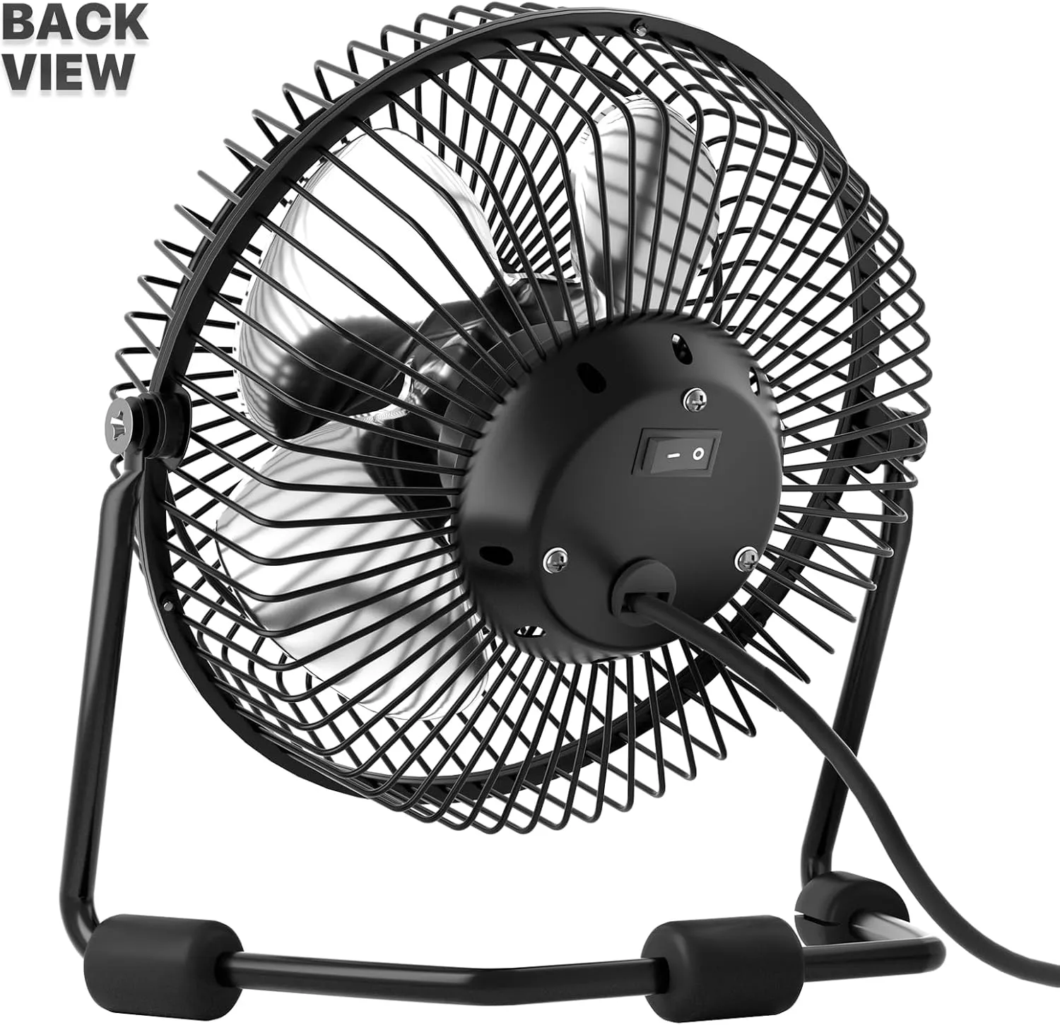 mollie 4-Inch Small USB Desk Fan for Home Office Bedroom Mini Personal Desktop Air Circulator Ultra Quiet Cooling Table Fan Adjustable Tilt Black