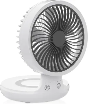 mollie 8-Inch Small Rechargeable USB Desk Fan Battery Operated with Speeds for Home Office Bedroom Mini Portable Personal Quiet Desktop Air Circulator Foldable Cooling Oscillating Table Fan USB desktop fan for workspace