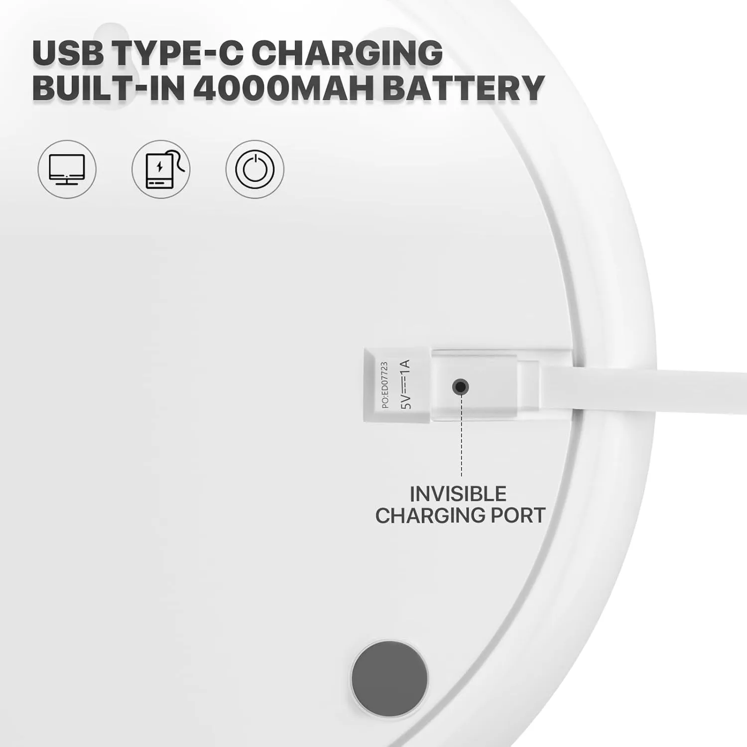 mollie 8-Inch Small Rechargeable USB Desk Fan Battery Operated with Speeds for Home Office Bedroom Mini Portable Personal Quiet Desktop Air Circulator Foldable Cooling Oscillating Table Fan