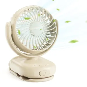 Momcozy Portable Fan with Clip | 4-Speed Mini-Fan for Carrier | Personal Fans Ultra Lighter 0.26lb | Gaps 4.5mm | Handheld Cooling | Rechargeable Rotate for Diaper Backpack/Stroller/Carrier/Chair Mini handheld fan for personal cooling