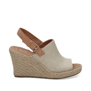 Monica Natural Oxford Wedge Heel Sandal